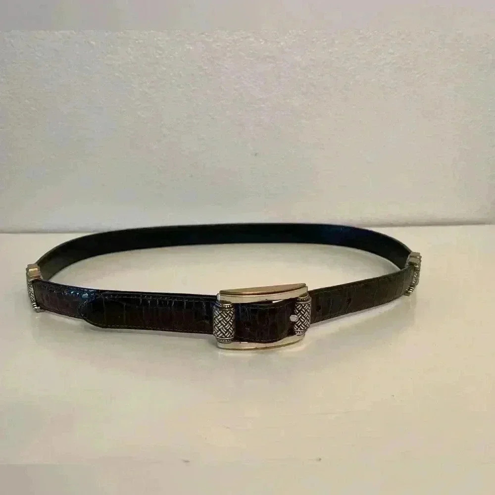 Vintage Western Women's Dark Brown Leather Belt Size‎ M/L 32